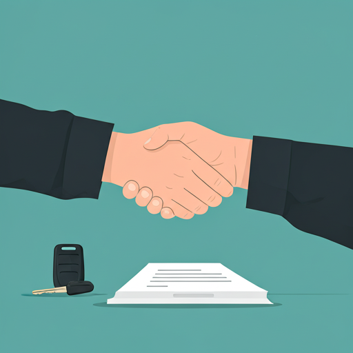 Handshake over a car deal